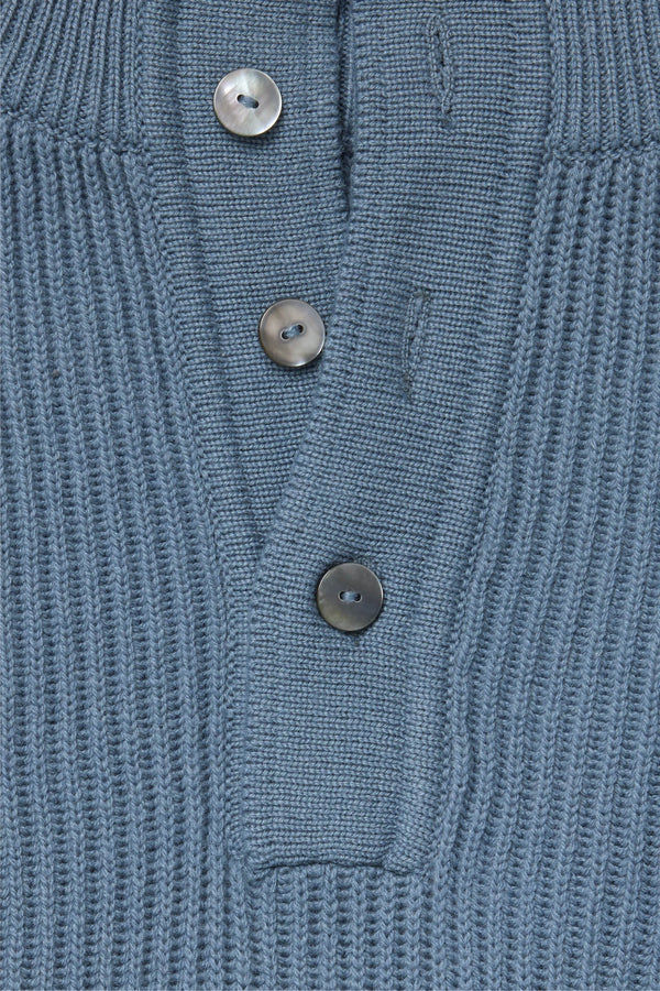 Washed Indigo Ribbed Popover