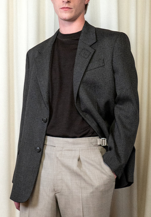 Brown Melange Stripe Estate Jacket