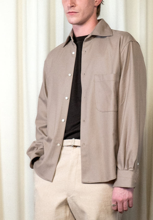 Nutmeg Spread Collar Pressed Flannel Shirt