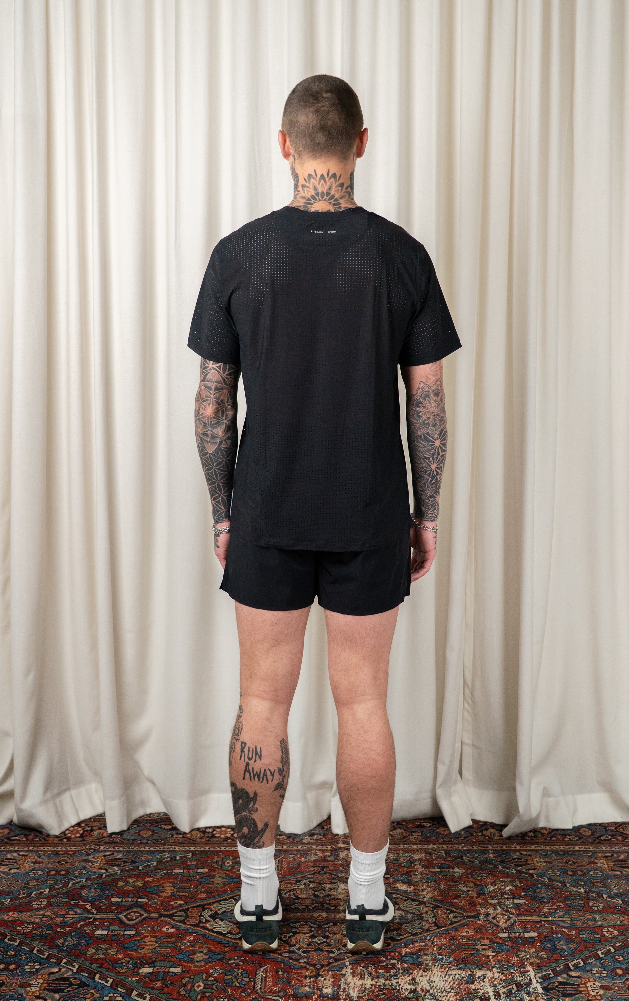 Black James Perforated Tee
