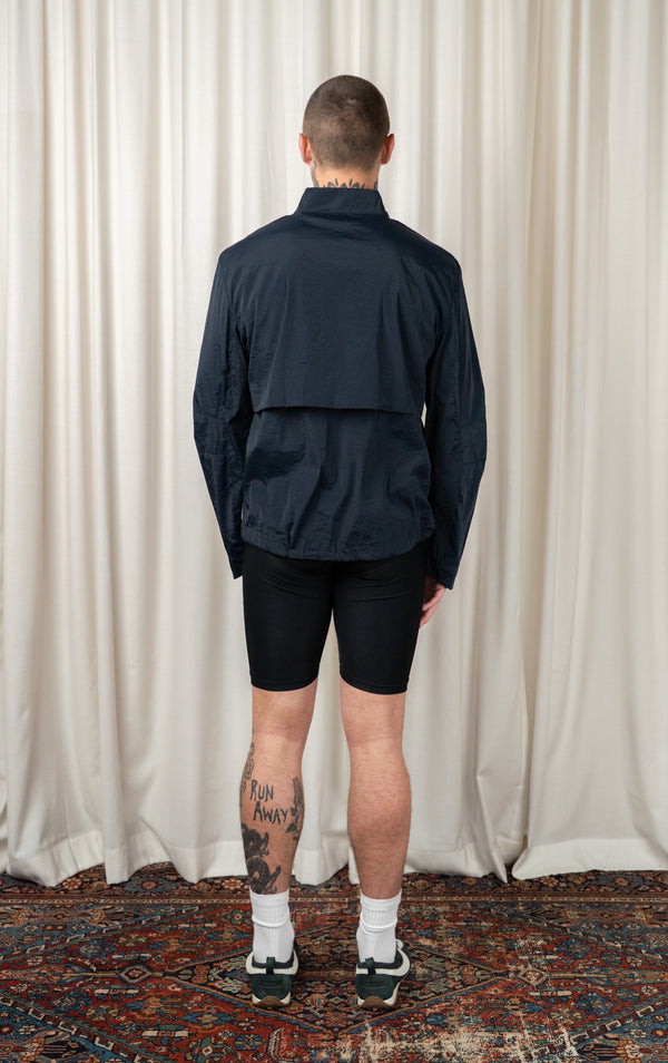 Navy Henry Stand Collar Run Jacket