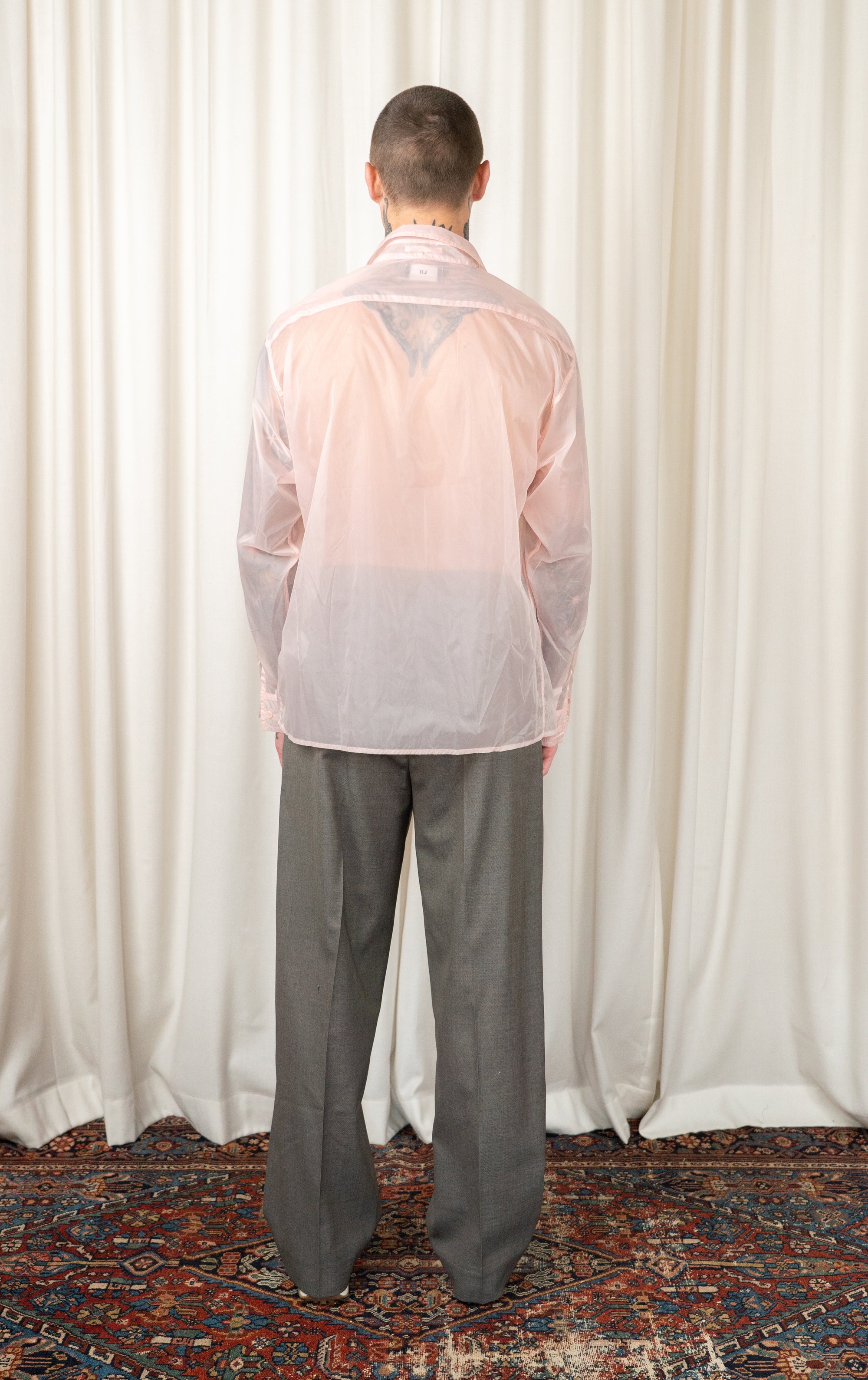 Pink Sheer Long-Sleeved Shirt
