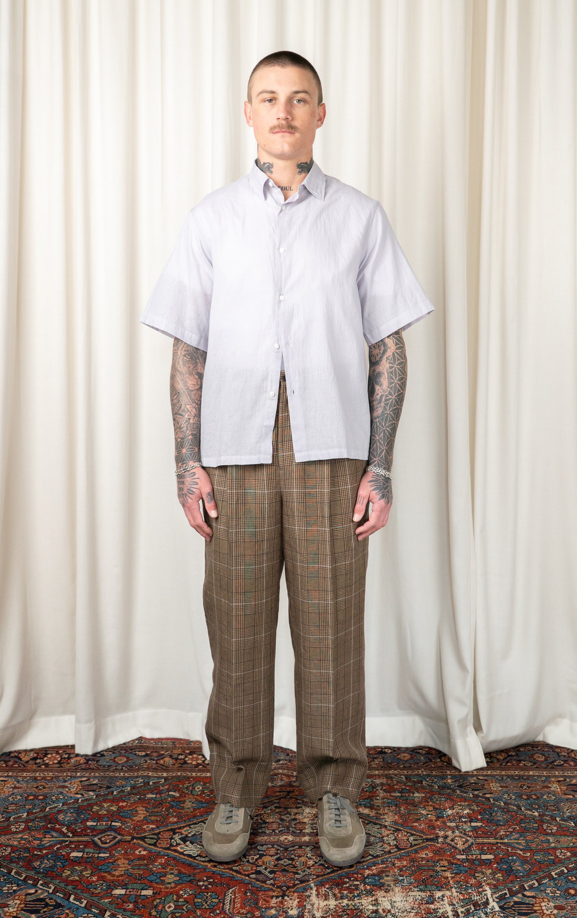 Plaid Pleated Pant