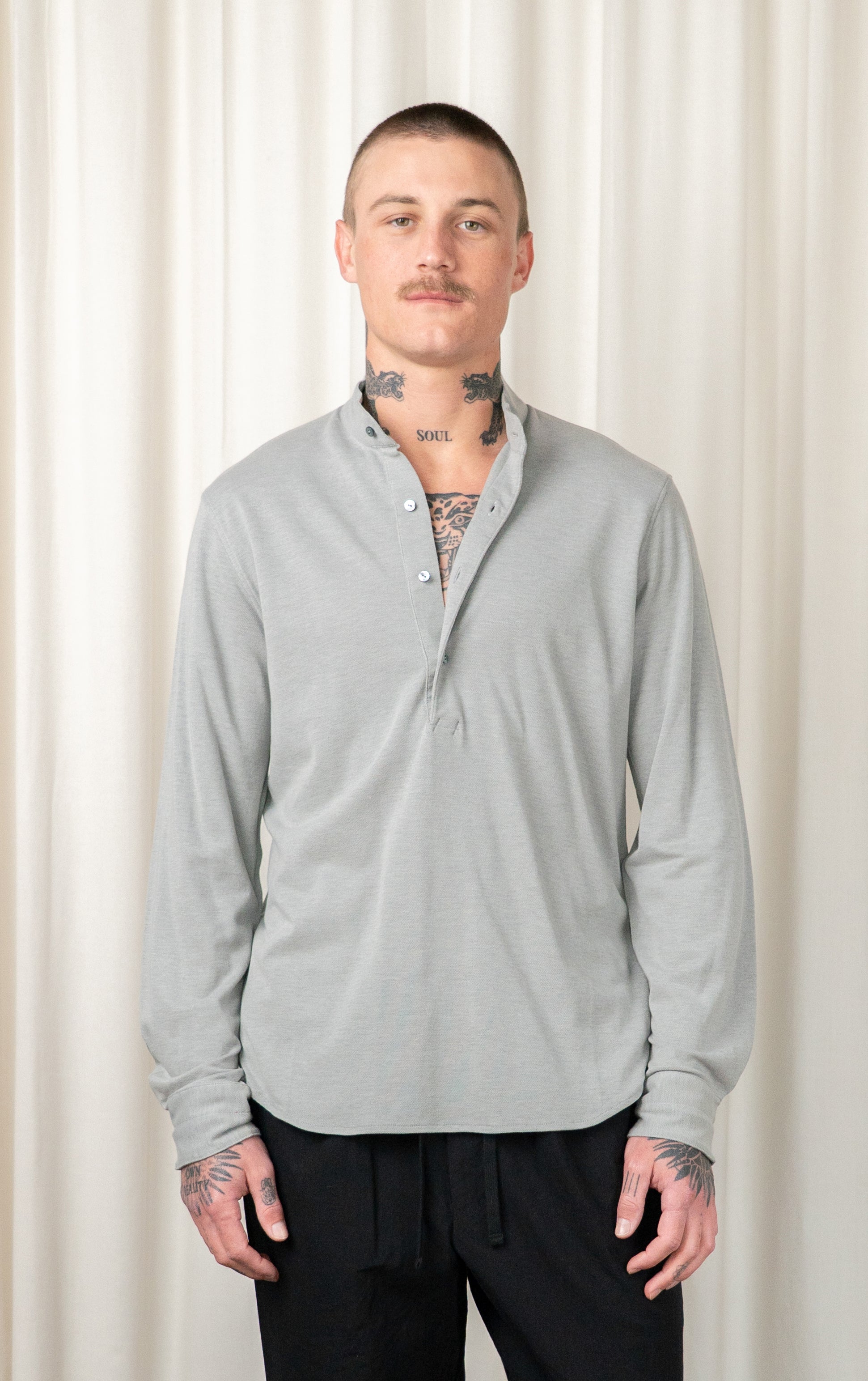 Grey Band Collar Popover