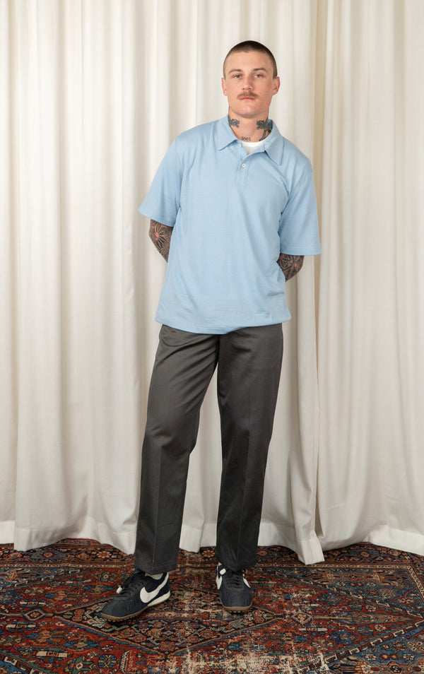 Light Blue Summer Wool Polo