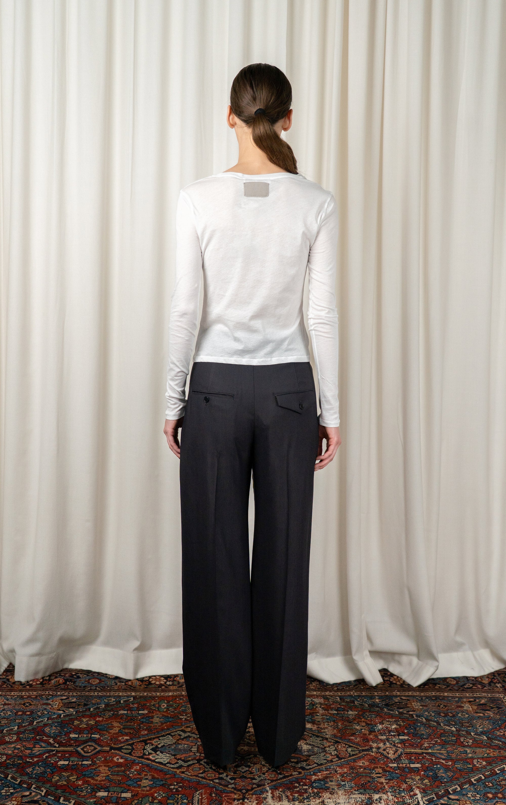 Washed Black Aiden Pleated Trouser