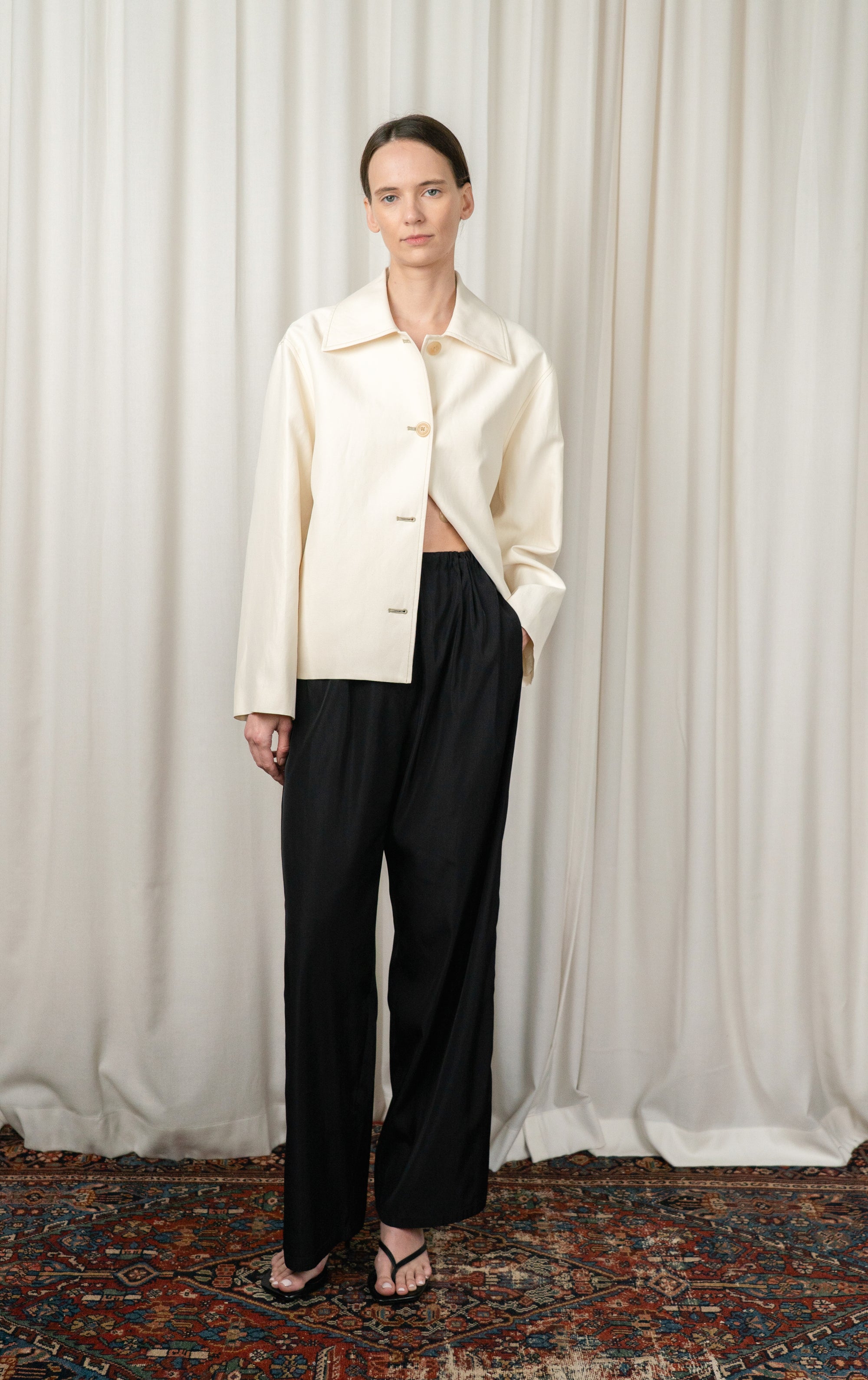 Black Drawstring Slip Pant