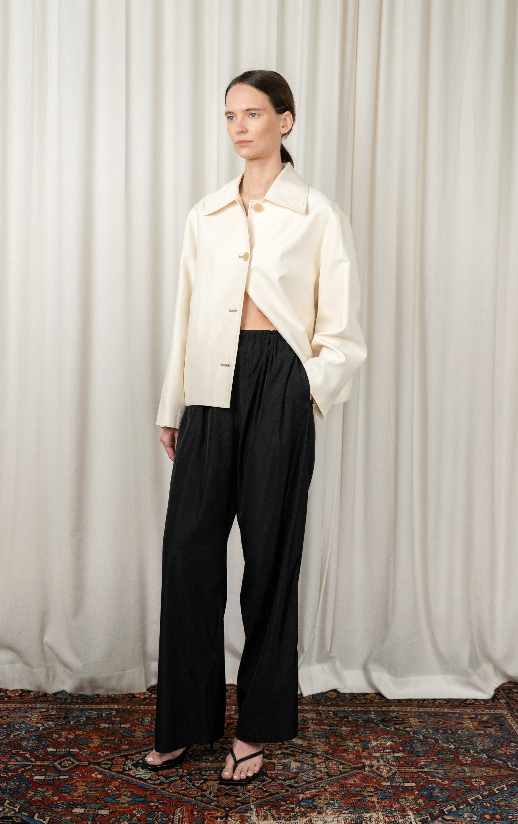 Black Drawstring Slip Pant