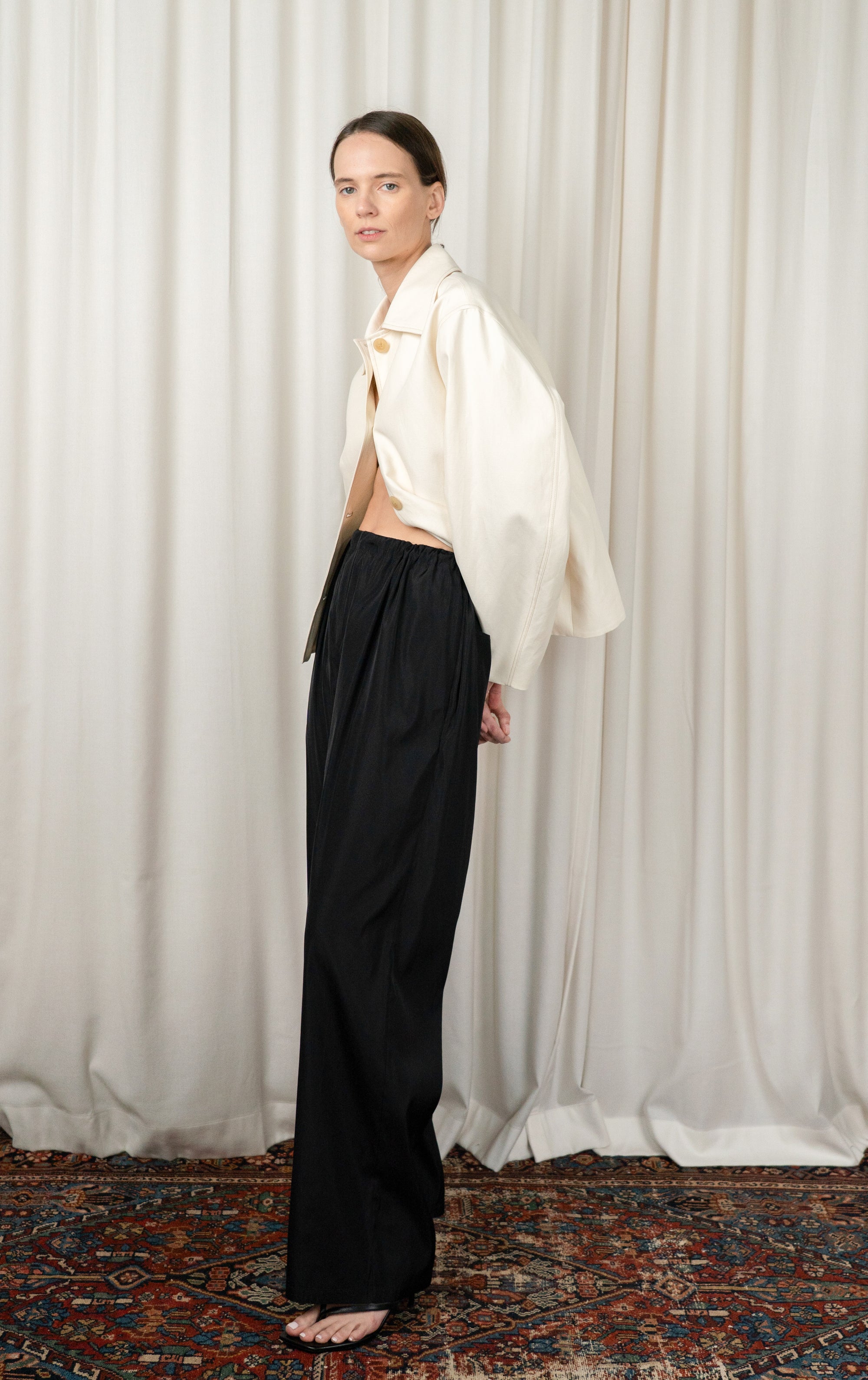 Black Drawstring Slip Pant