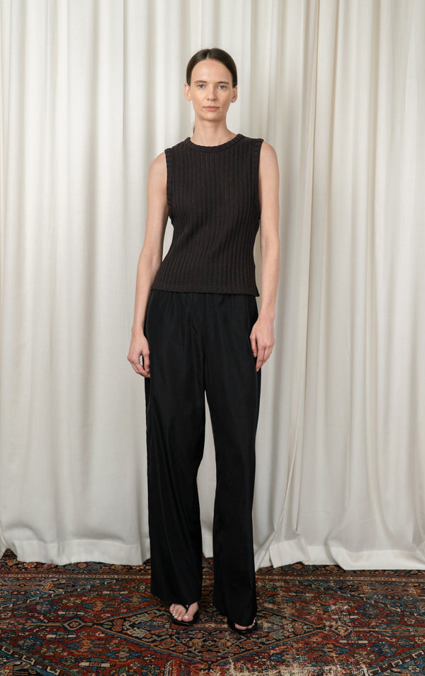 Dark Brown Ajour Stripe Vacant Top