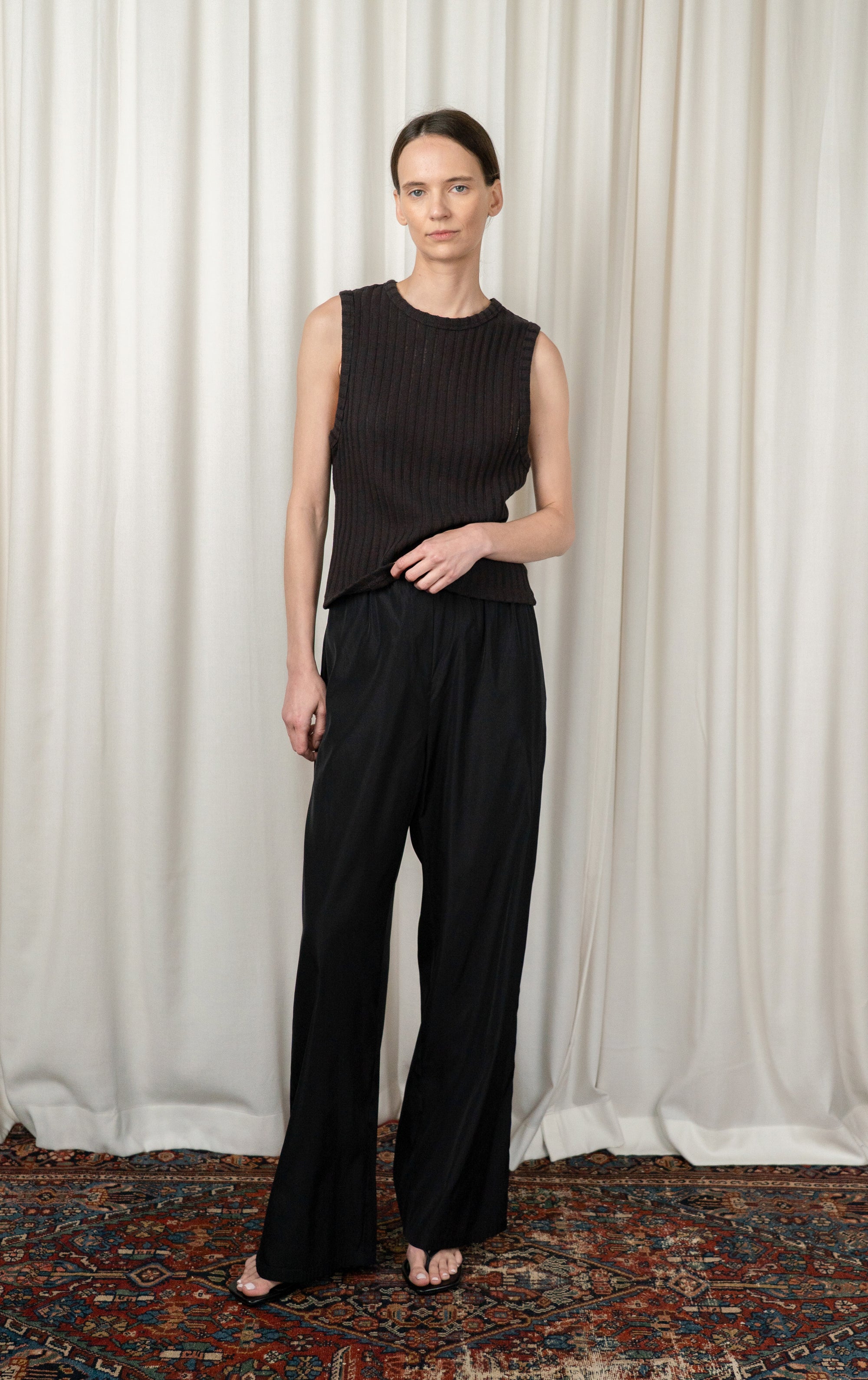 Dark Brown Ajour Stripe Vacant Top
