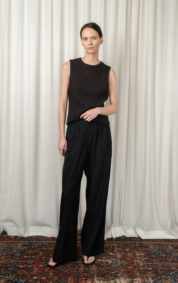 Dark Brown Ajour Stripe Vacant Top