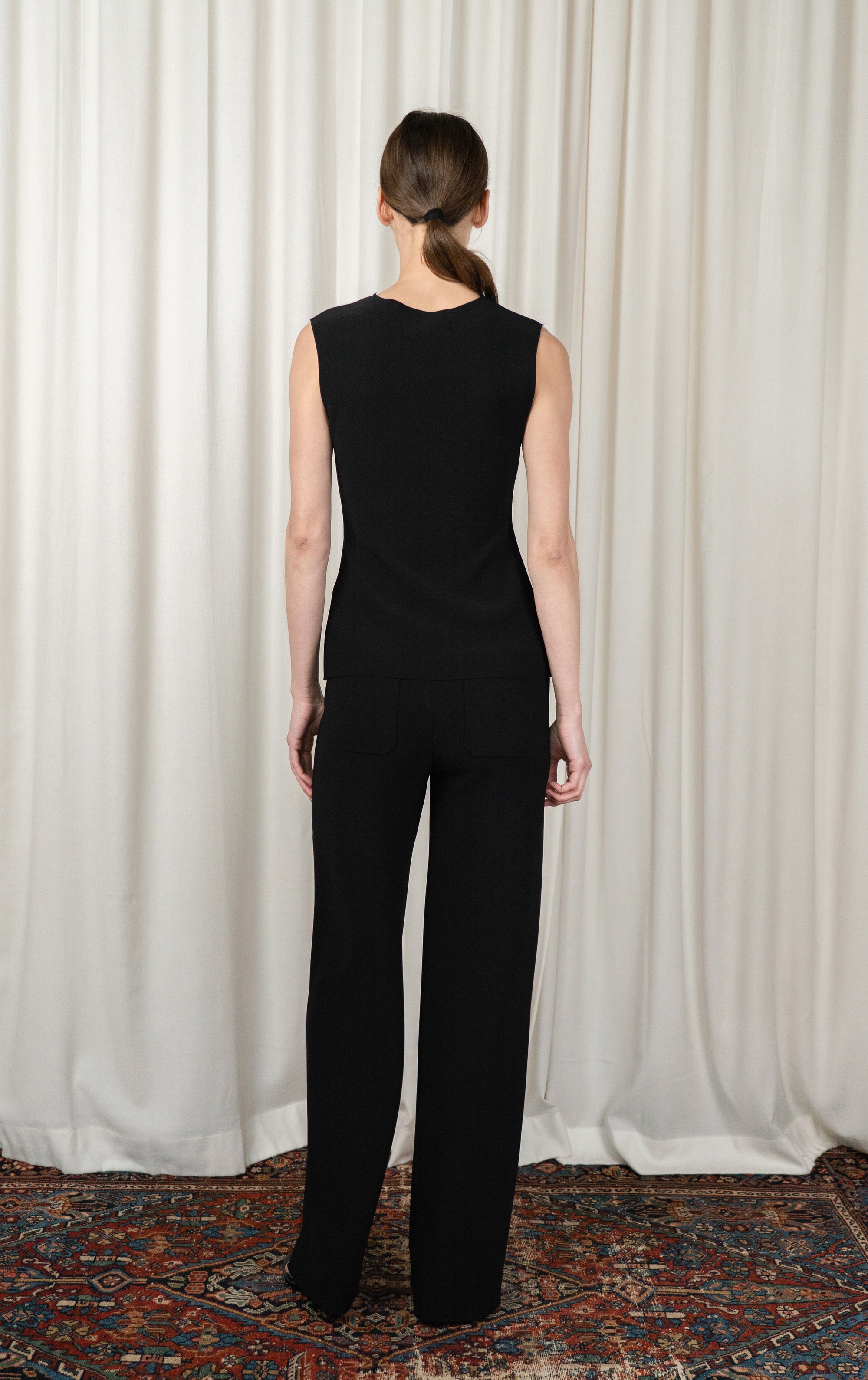 Black LAY2 Drape Top