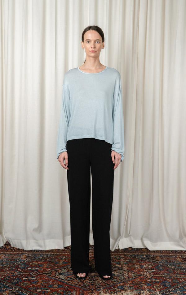 Baby Blue Cropped Oversized Sweater