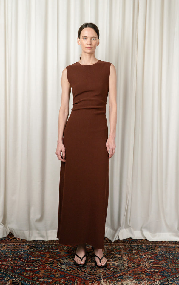 Brick LAY2 Drape Dress
