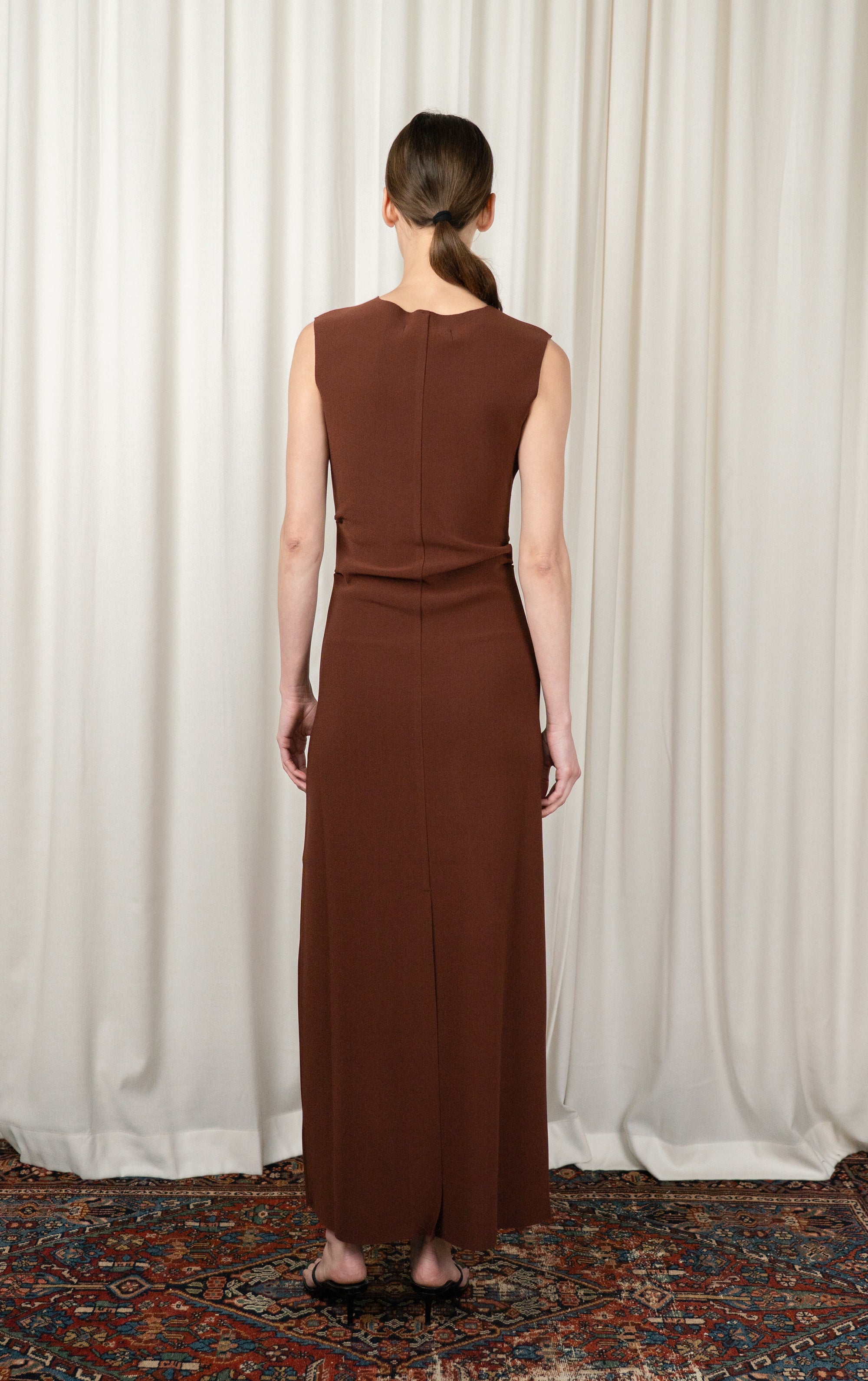Brick LAY2 Drape Dress