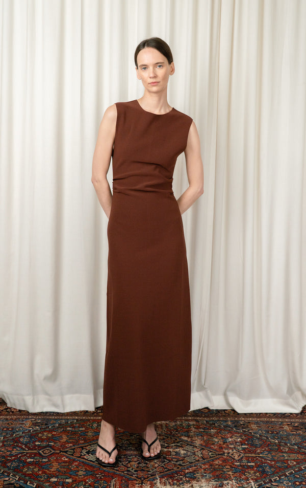 Brick LAY2 Drape Dress
