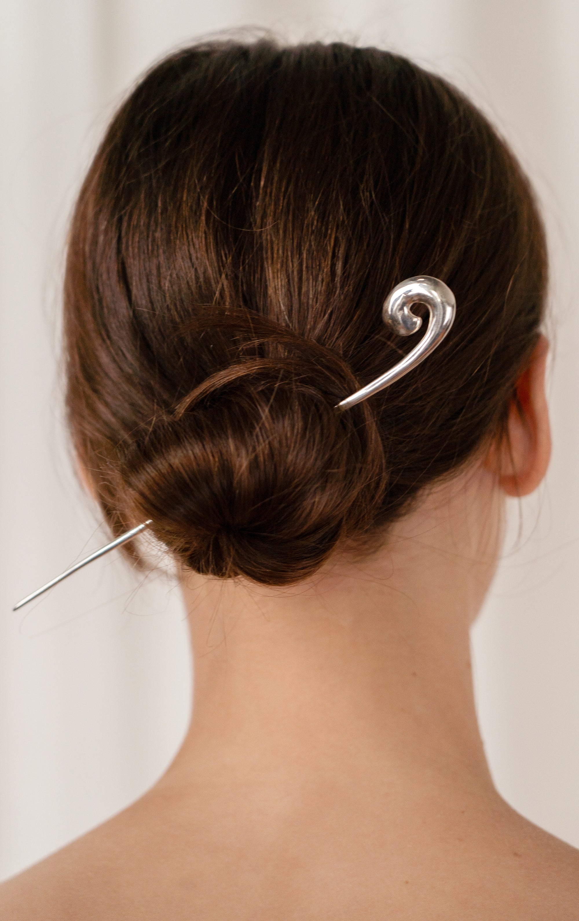 Silver Spiral Hairpin