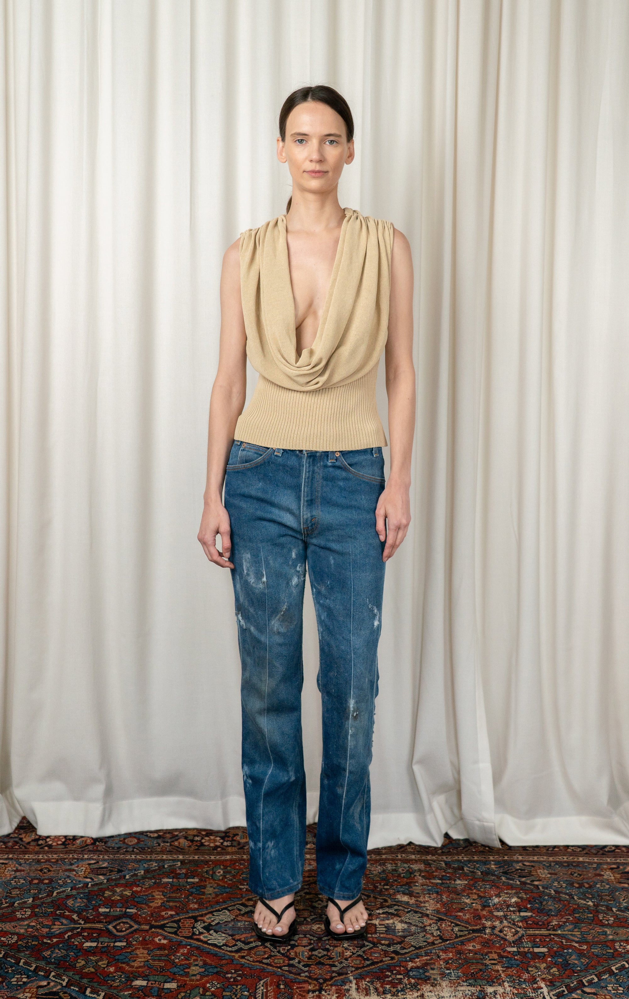 Parchment Meeka Cowl Neck Tank