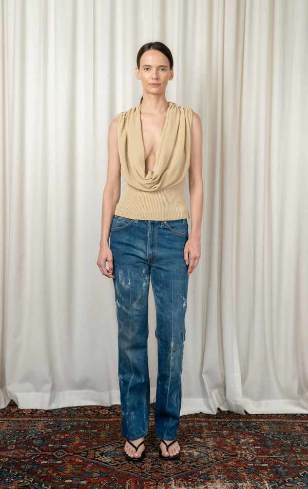 Parchment Meeka Cowl Neck Tank