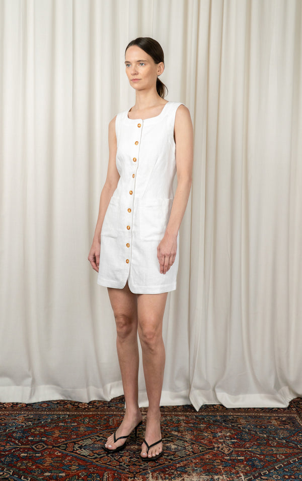 Ivory Emma Button Down Mini Dress