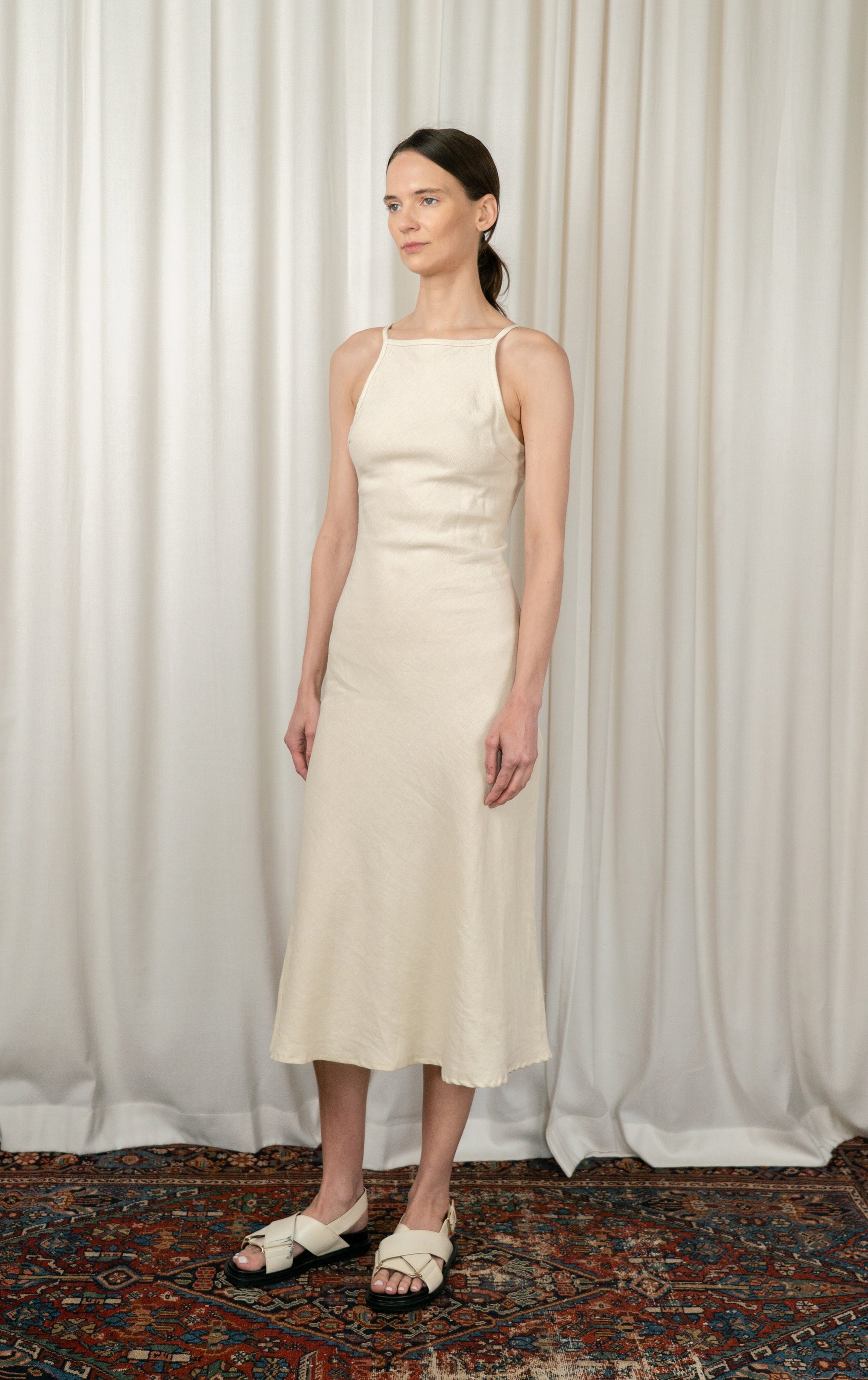 Off White Gisele Bias Cut Midi Dress S