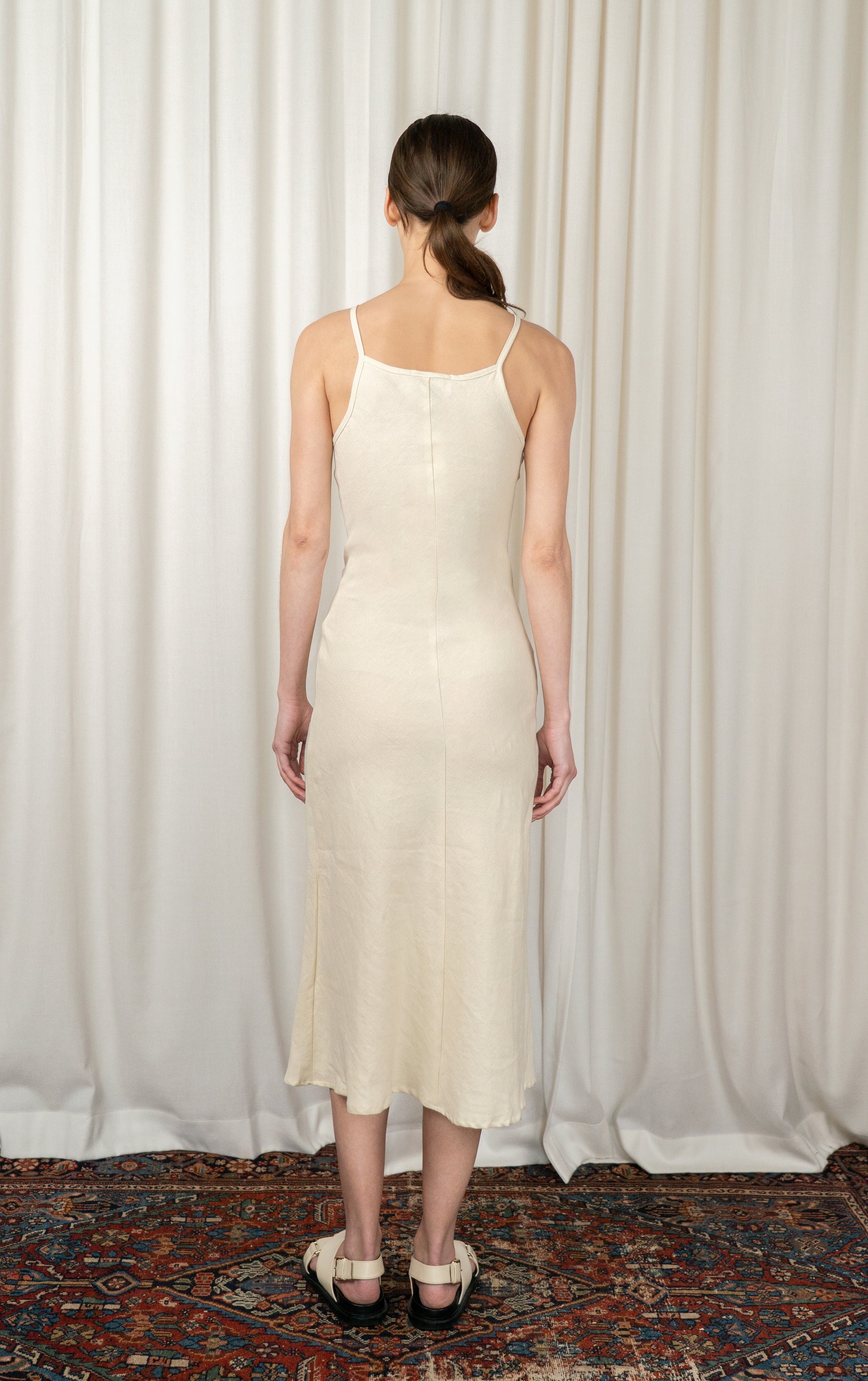 Off White Gisele Bias Cut Midi Dress