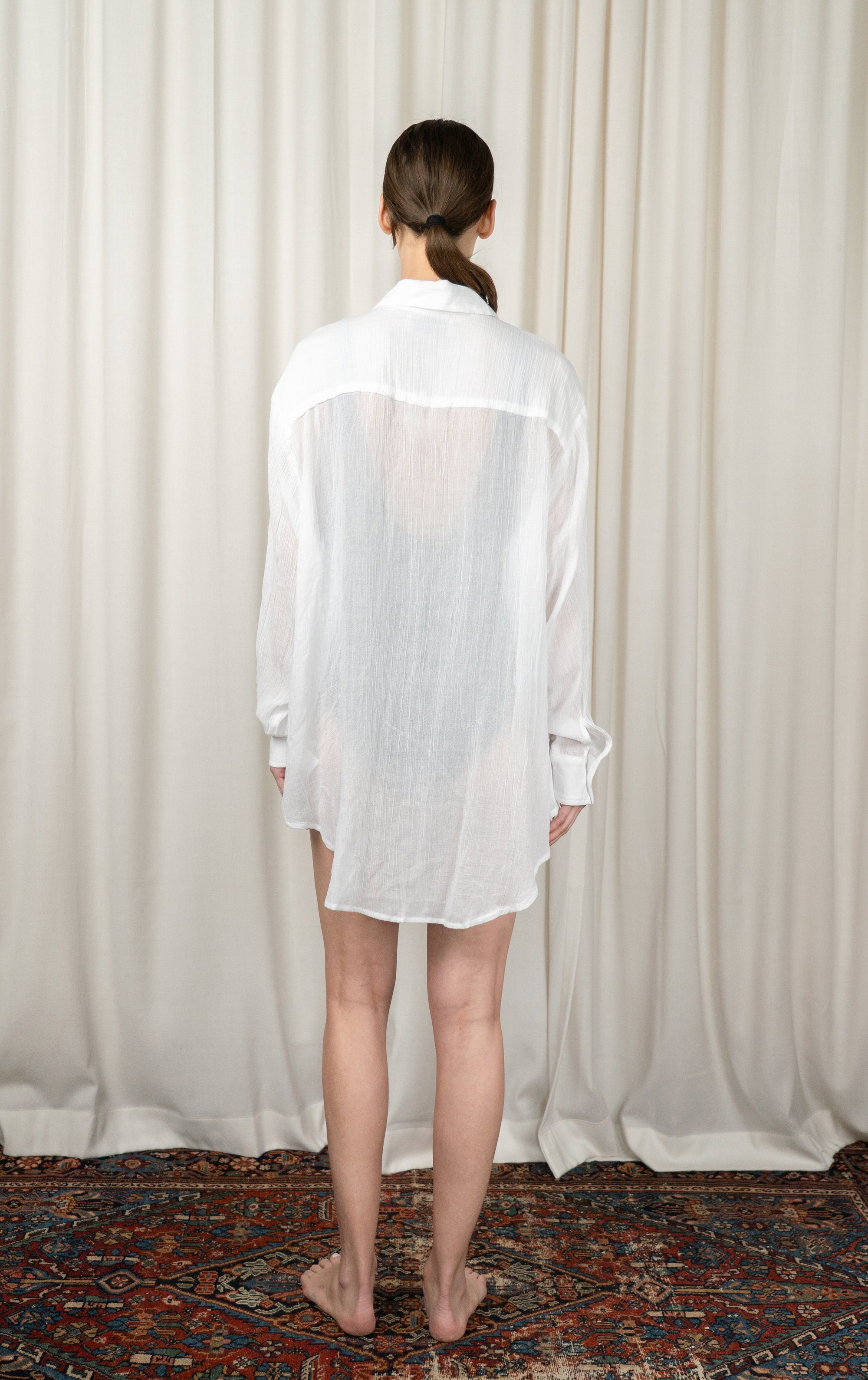 White Pool Shirt - Cotton Gauze