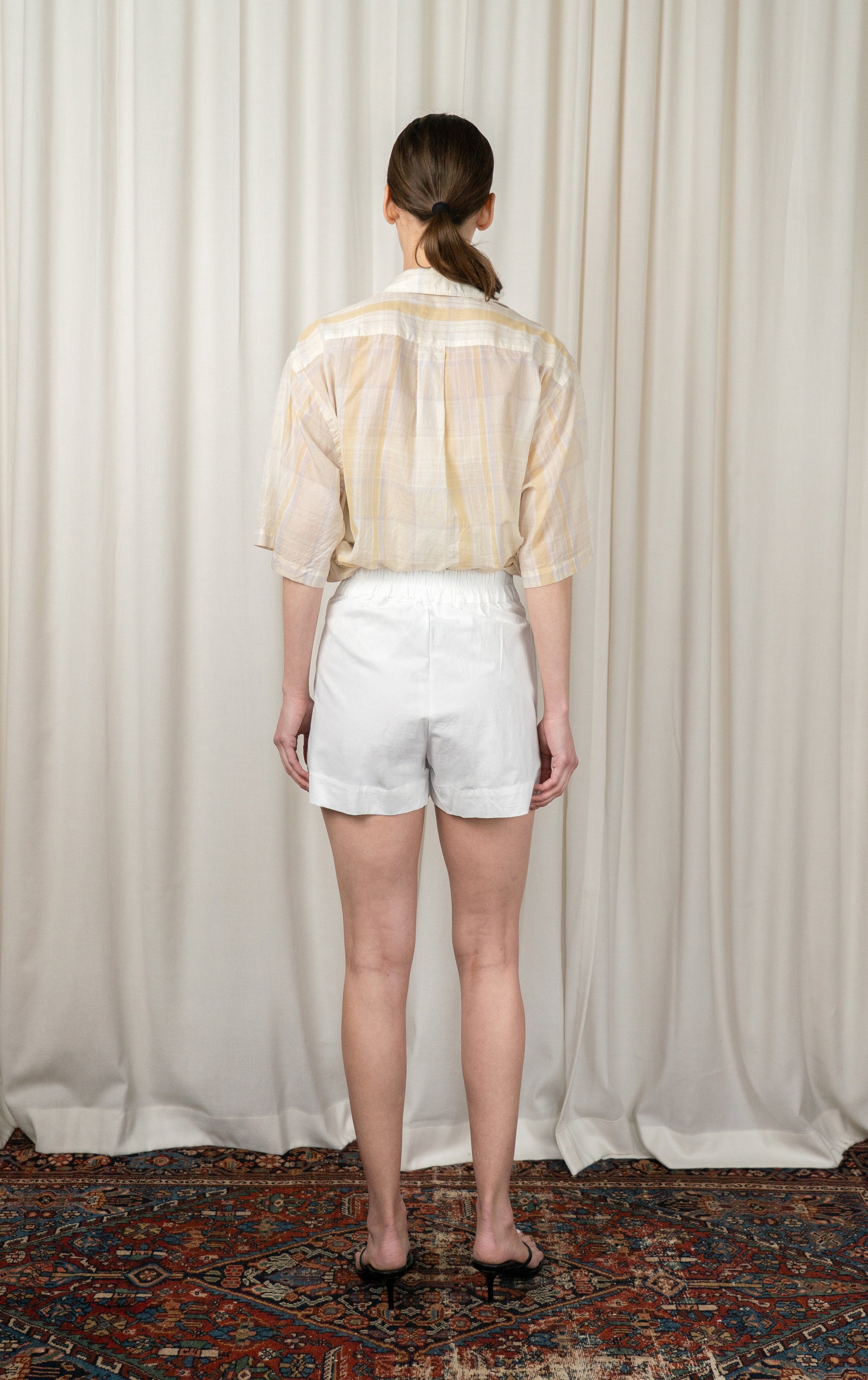 White High Waist Short Short
