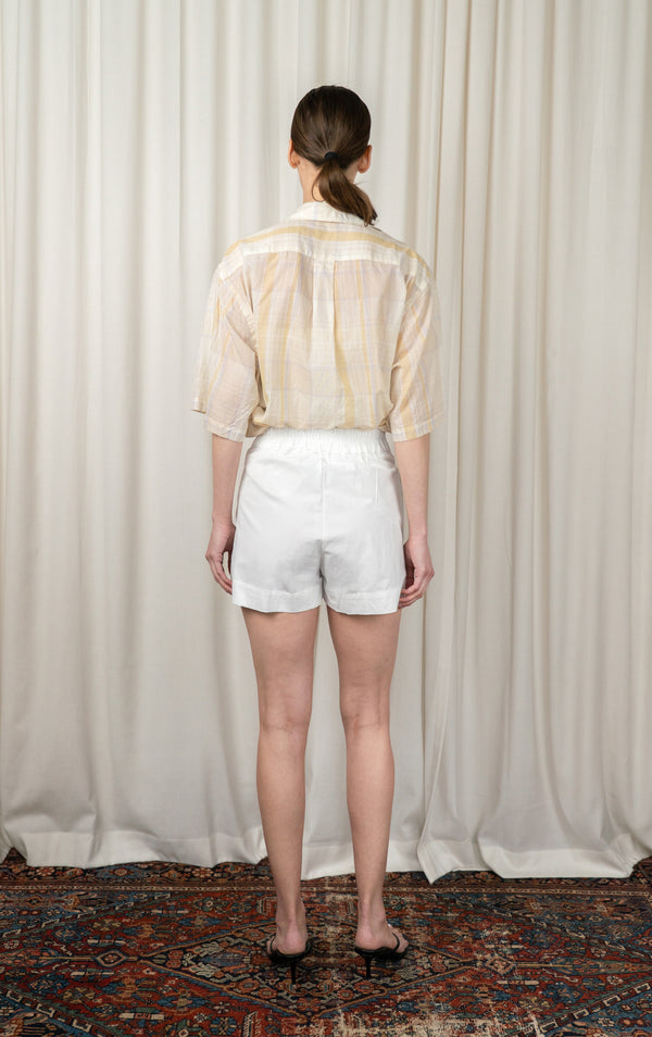 White High Waist Short Short