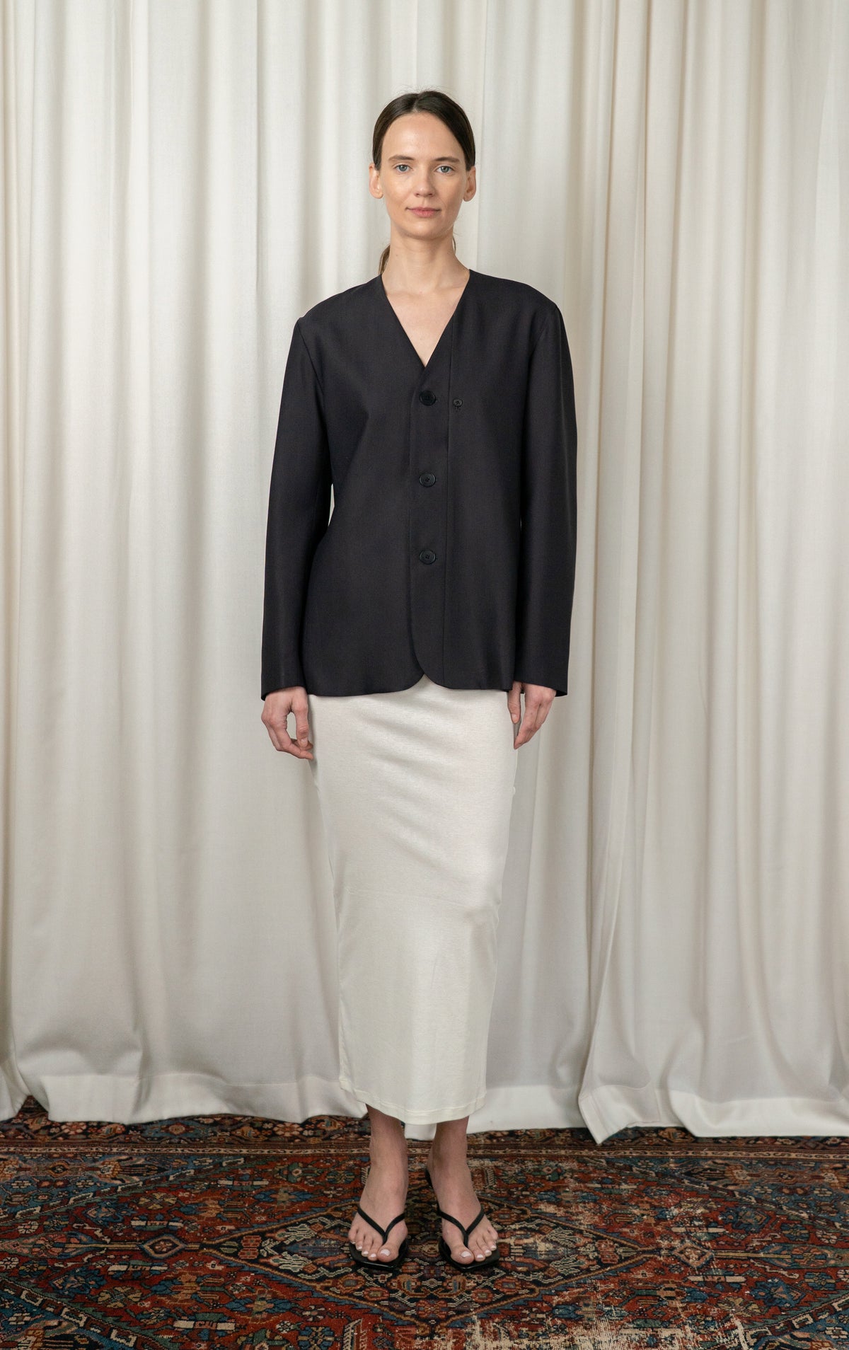 Washed Black Jamie Scarf Blazer