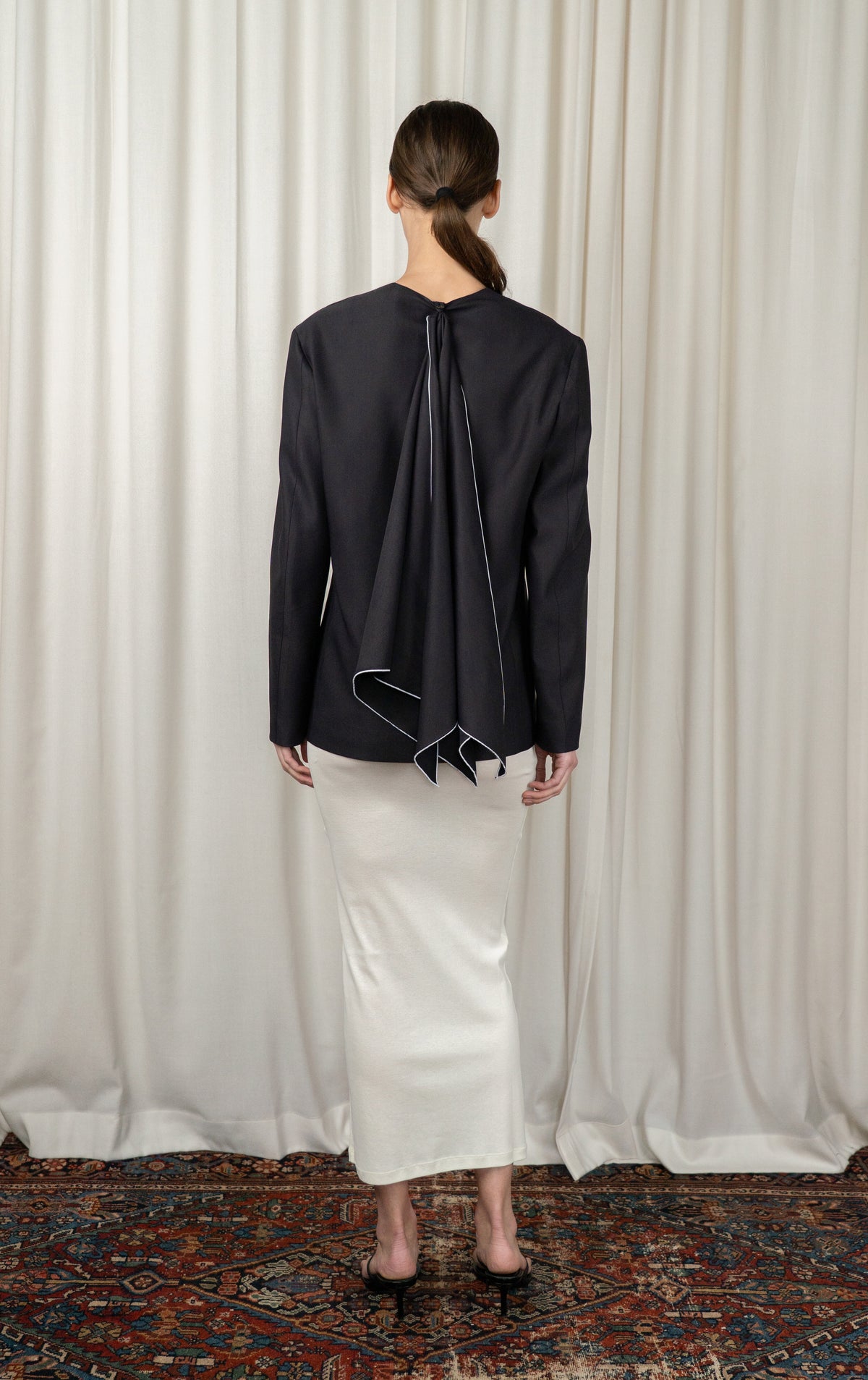 Washed Black Jamie Scarf Blazer