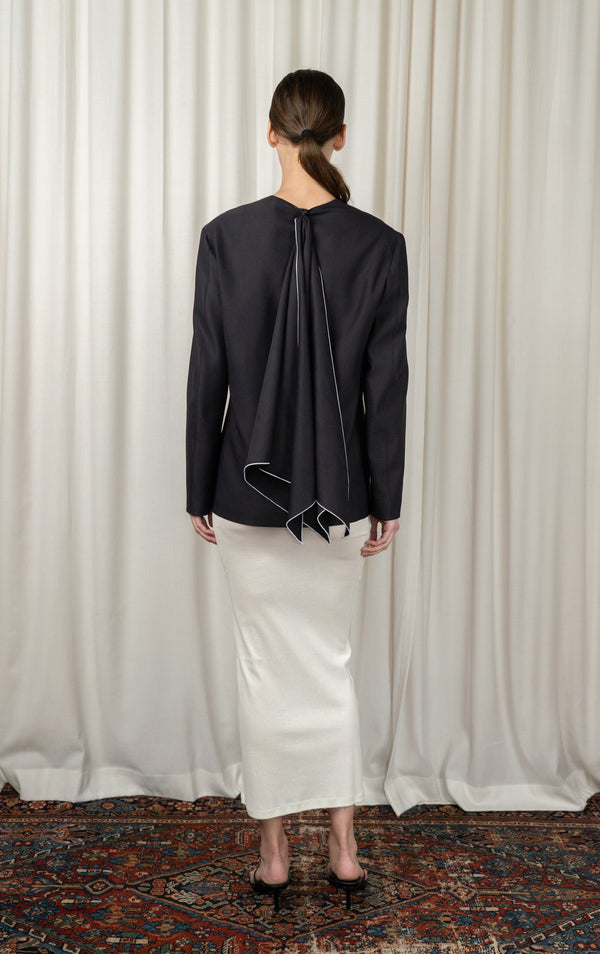 Washed Black Jamie Scarf Blazer