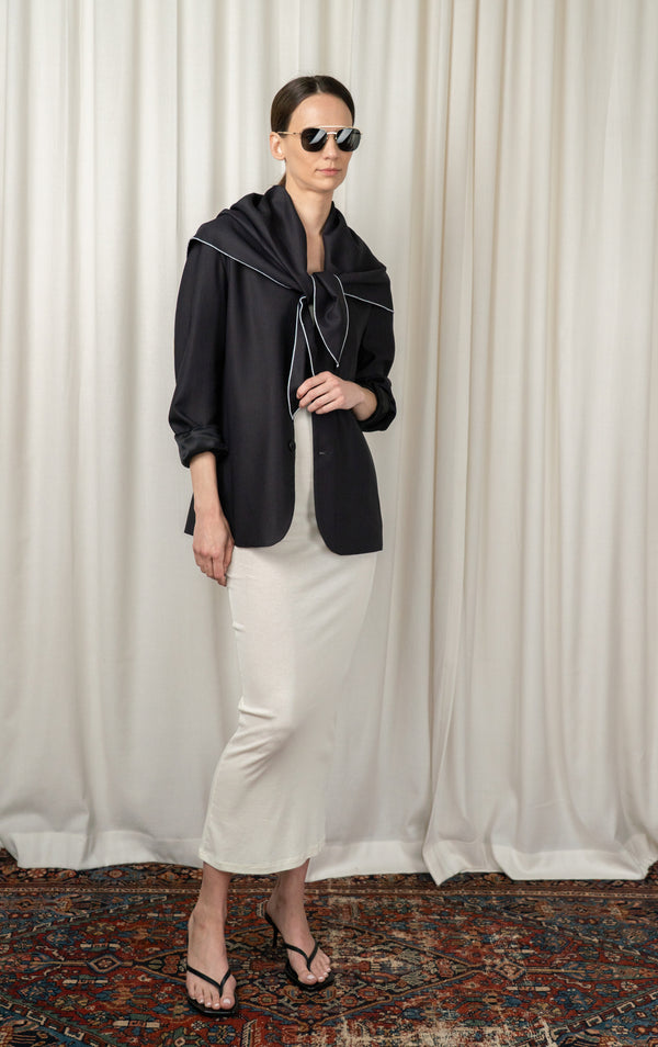 Washed Black Jamie Scarf Blazer