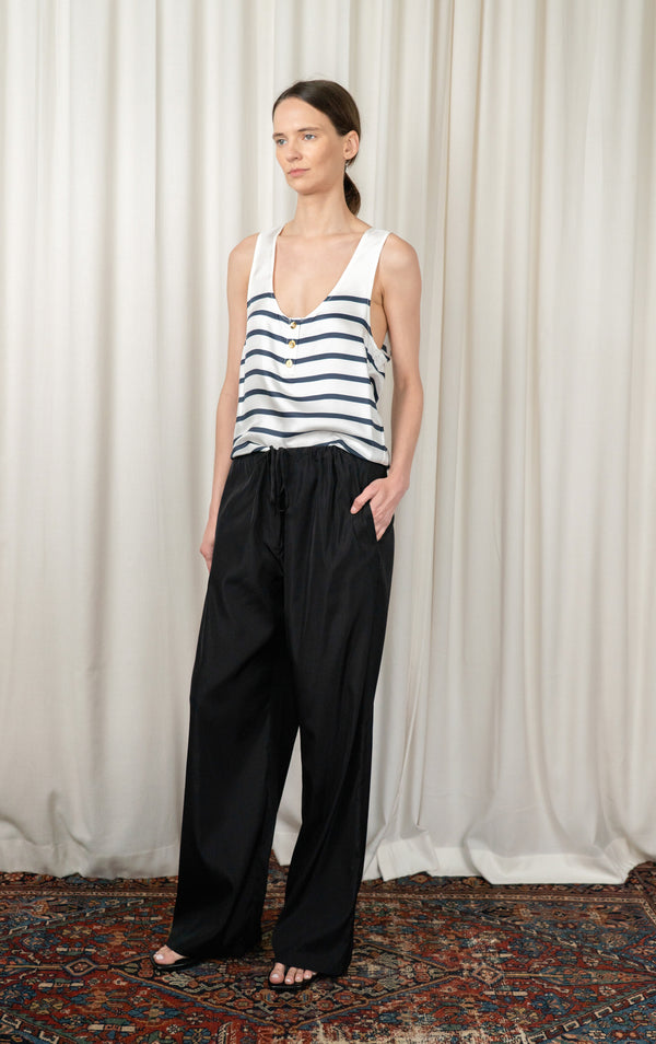 Navy Stripe Poppy Tank
