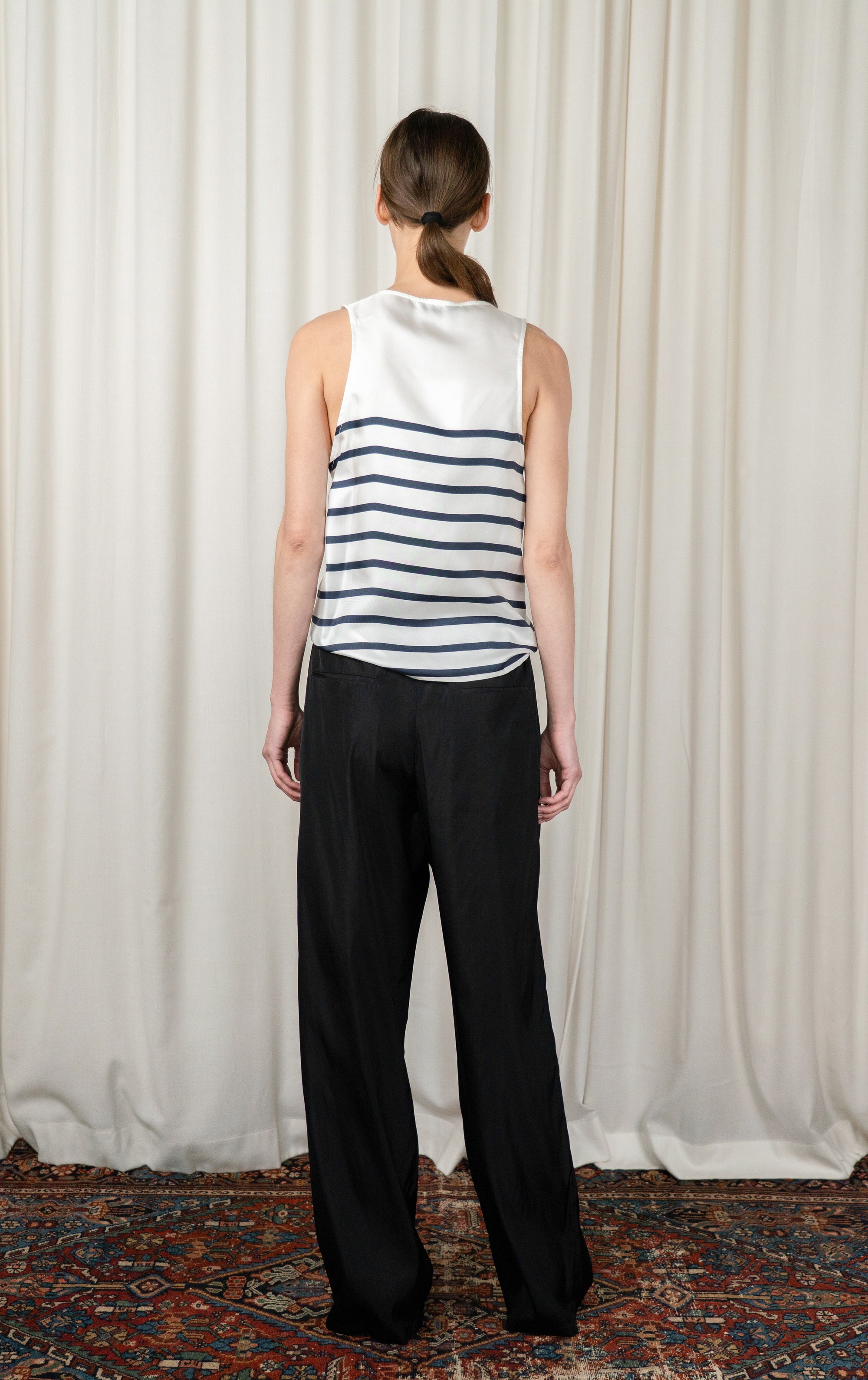 Navy Stripe Poppy Tank