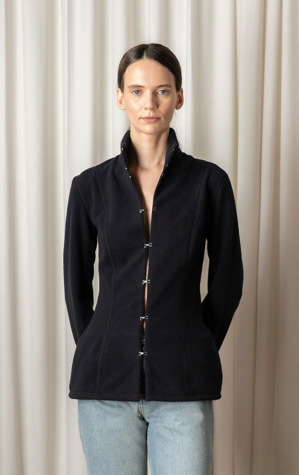 Black Shaped Fleece Jacket