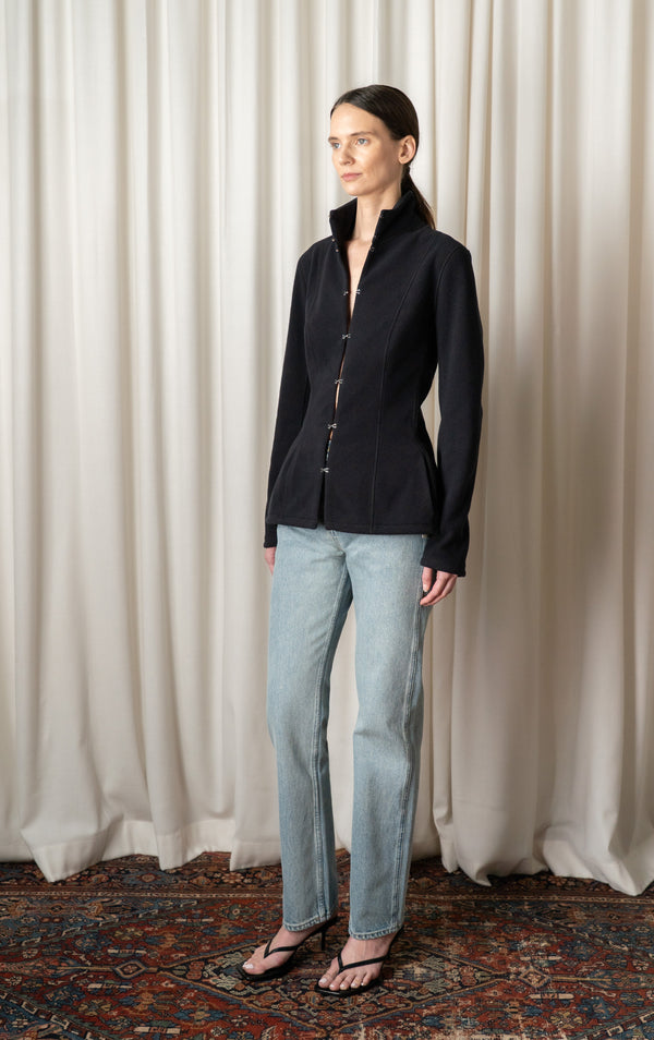 Black Shaped Fleece Jacket