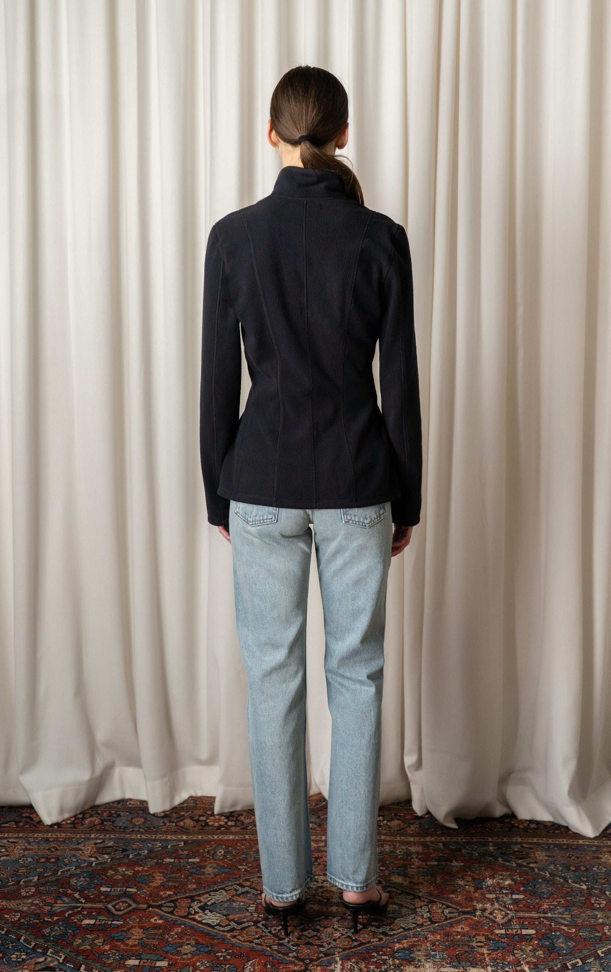 Black Shaped Fleece Jacket