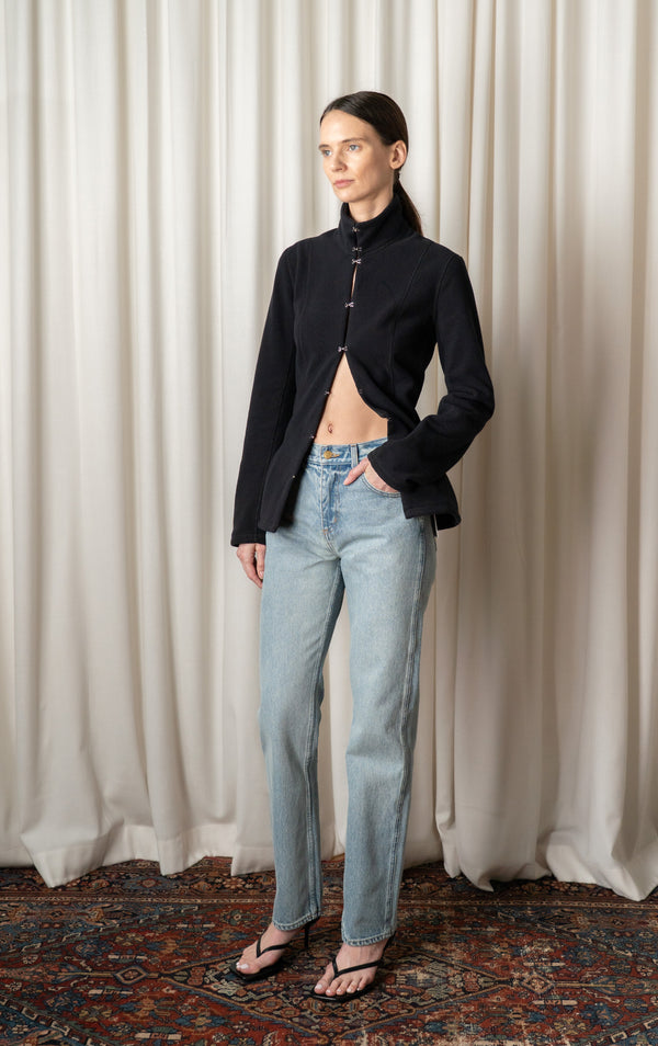 Black Shaped Fleece Jacket