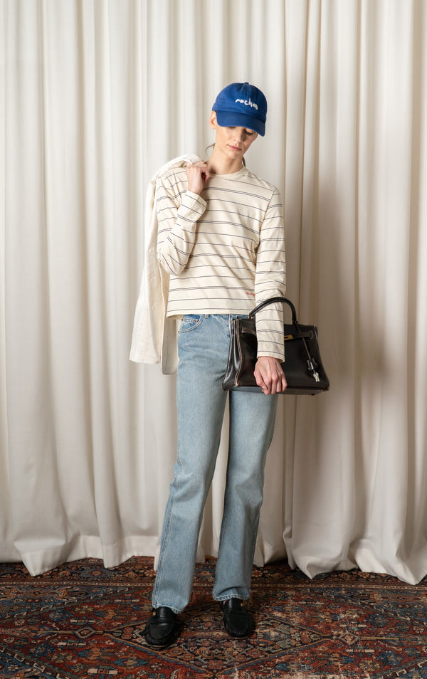Vanilla/Black Wynn Long Sleeve T Shirt