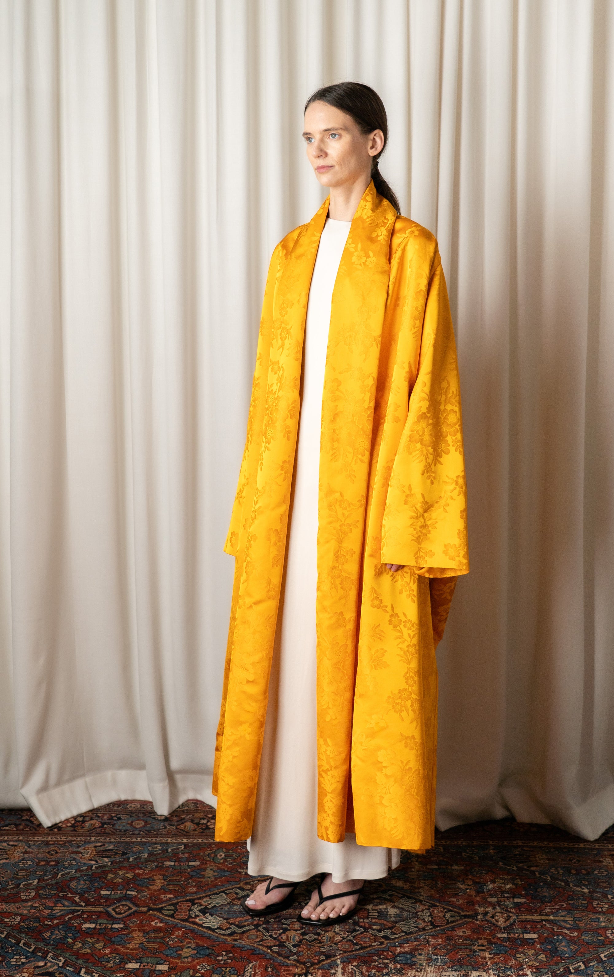 Marigold Silk Jaquard Cloak
