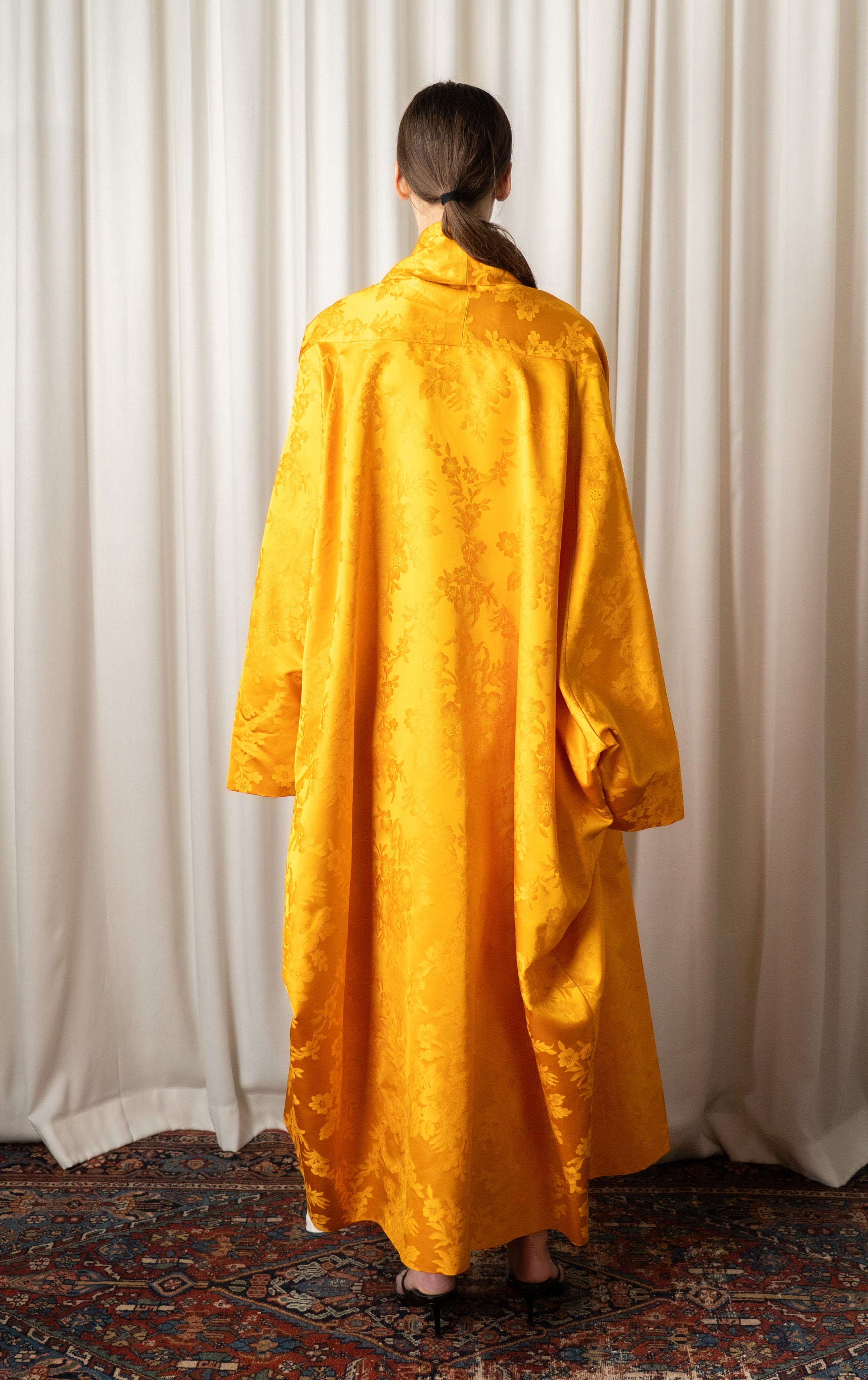 Marigold Silk Jaquard Cloak