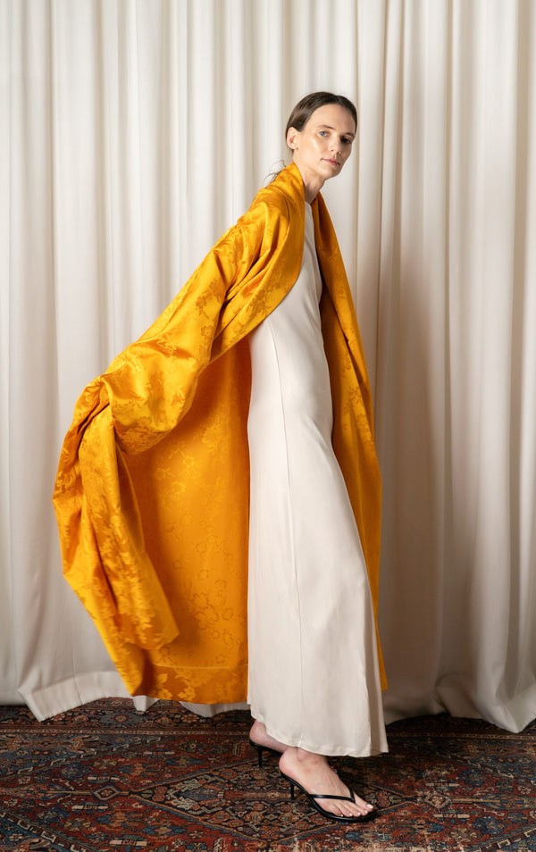 Marigold Silk Jaquard Cloak