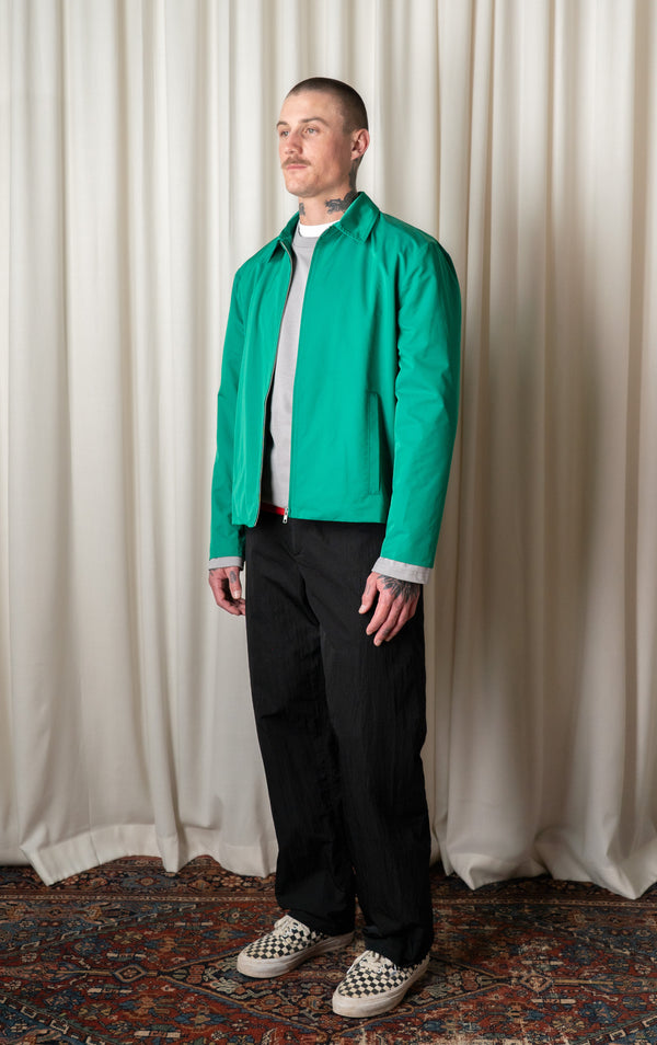 Green Straight Zip-up Jacket
