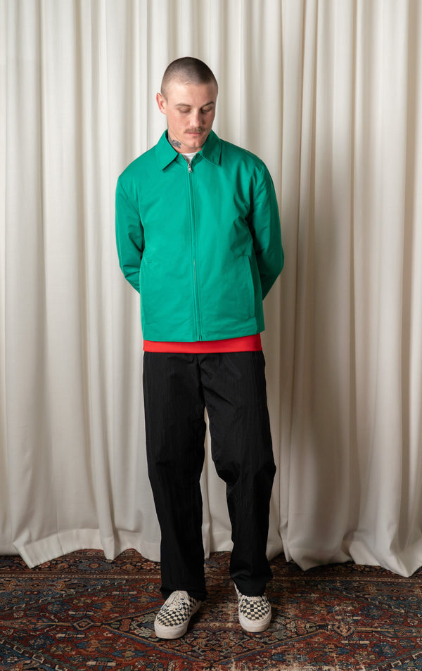 Green Straight Zip-up Jacket