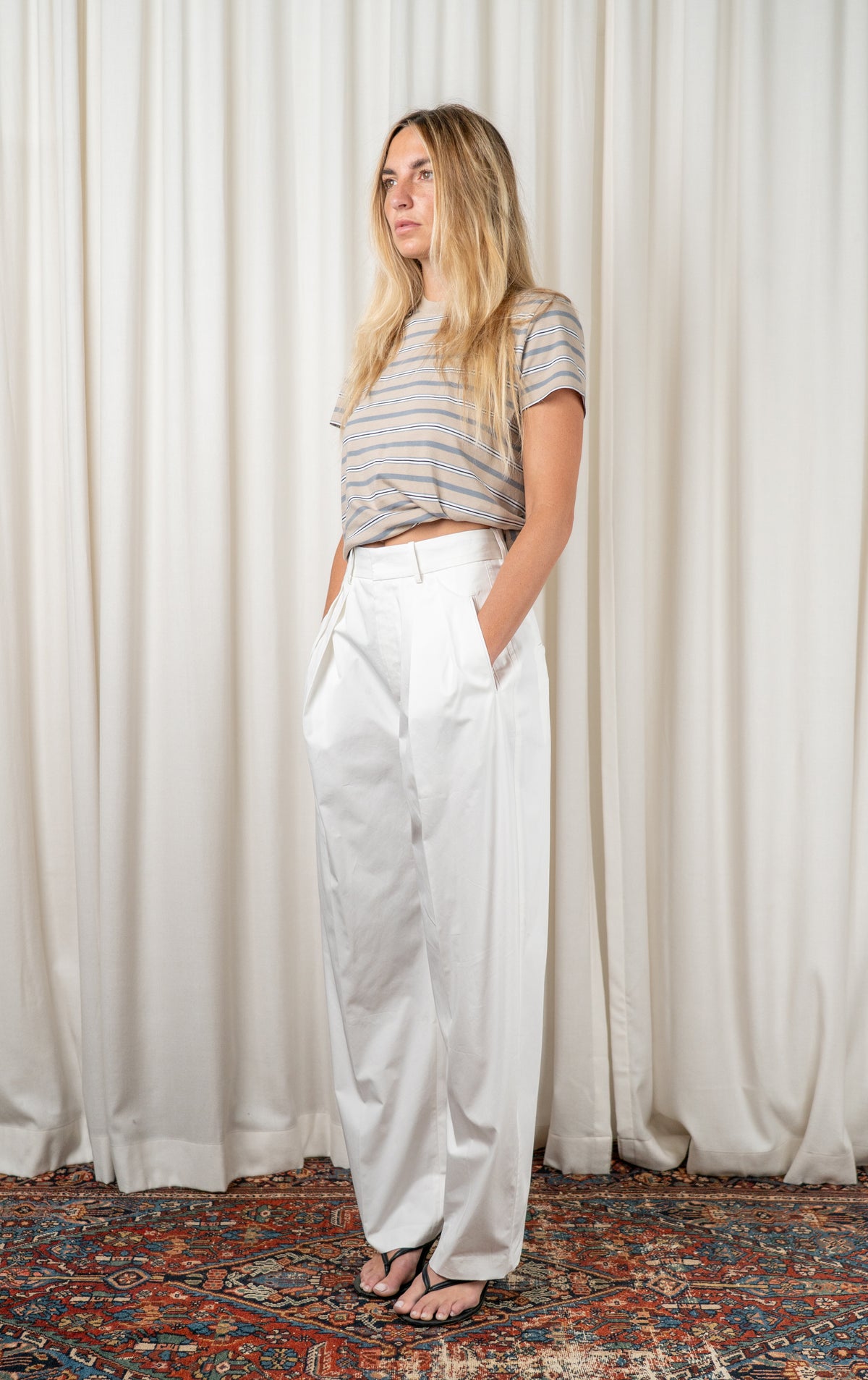 Ivory Joel Pleated Trouser