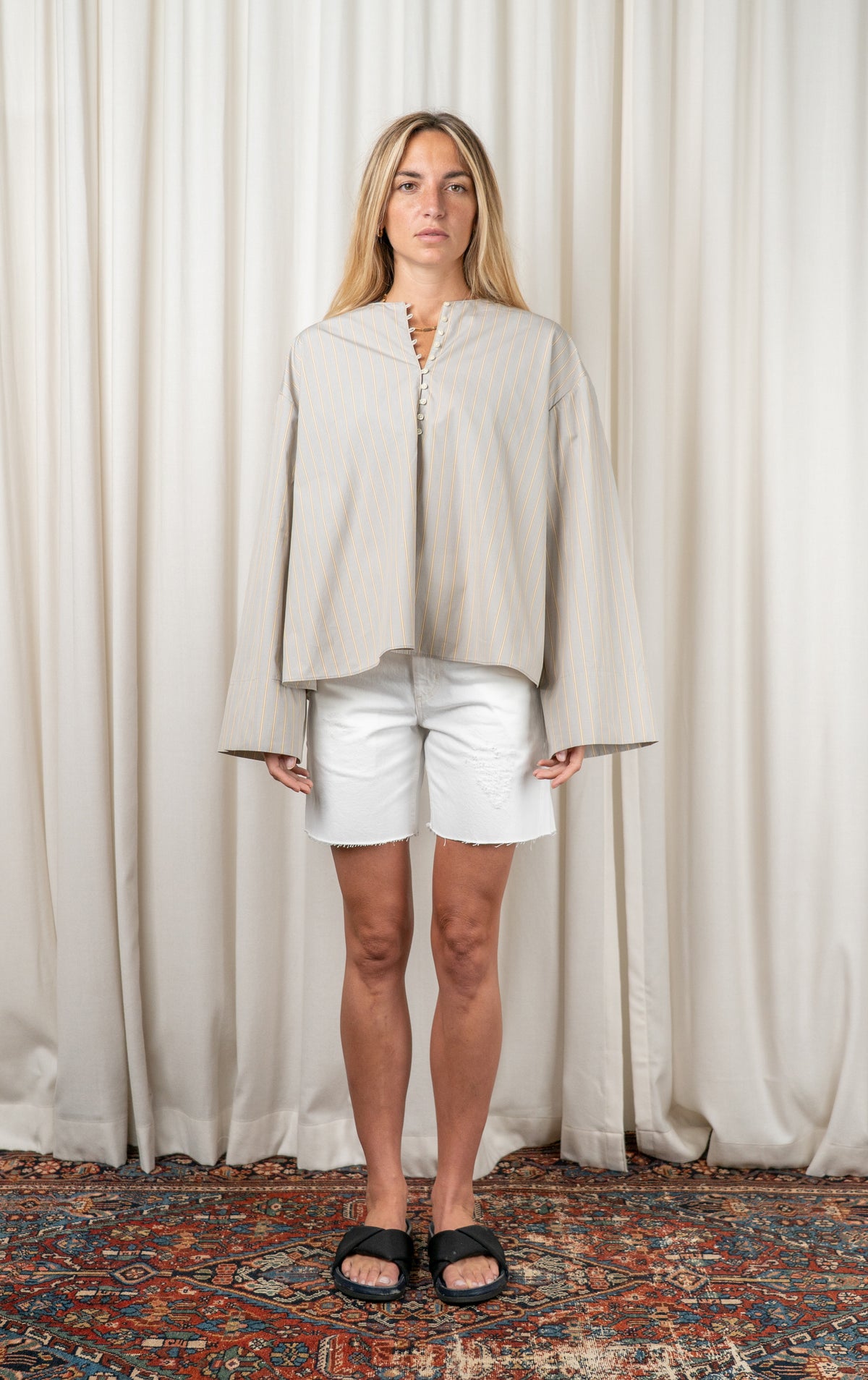 Gray Marguerite Blouse