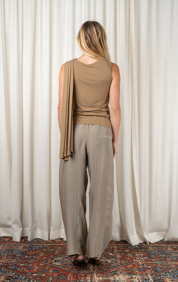 Beige Striped Clemence Pant