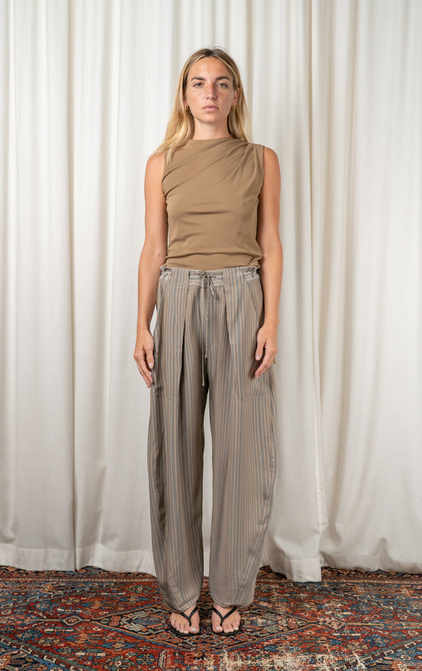 Beige Striped Clemence Pant